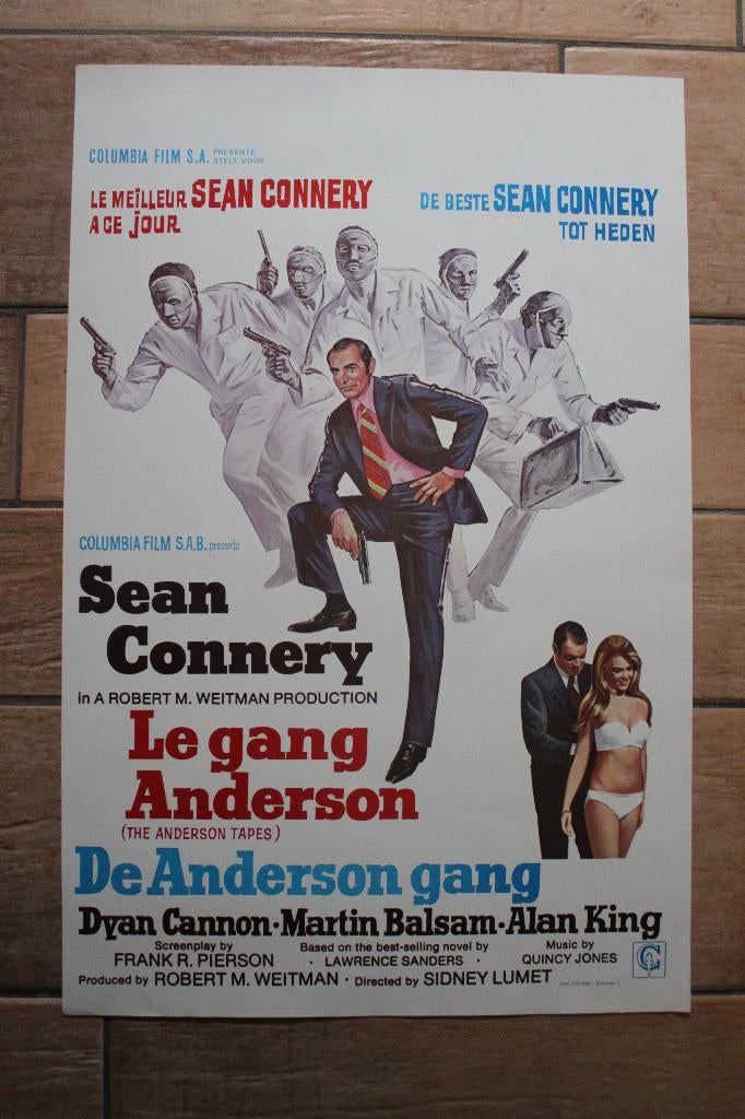 filmaffiche Sean Connery The Anderson Tapes filmposter, Rechthoekig Staand, Ophalen of Verzenden, Zo goed als nieuw, A1 t/m A3