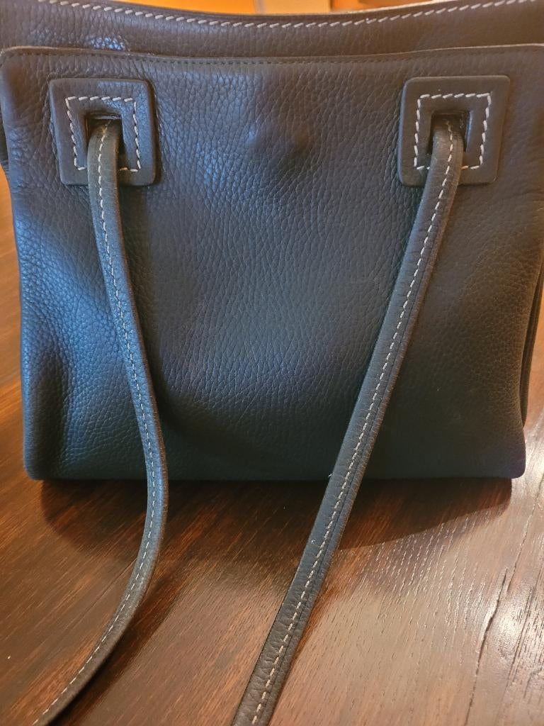 DELVAUX leren tas in goede staat, Handtassen en Accessoires, Tassen | Damestassen, Ophalen, Zo goed als nieuw, Groen, Schoudertasje