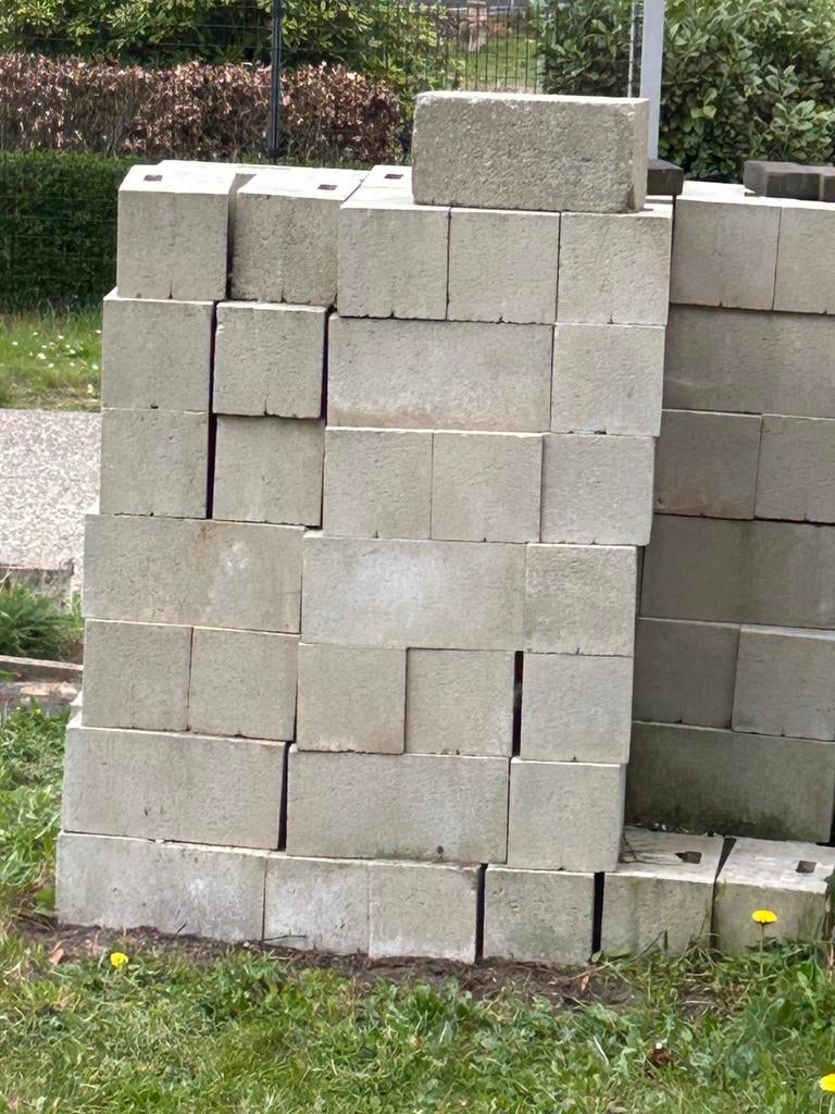 Betonblokken +- 140 stuks glad 39 x 19 x 19 cm, Enlèvement, Comme neuf
