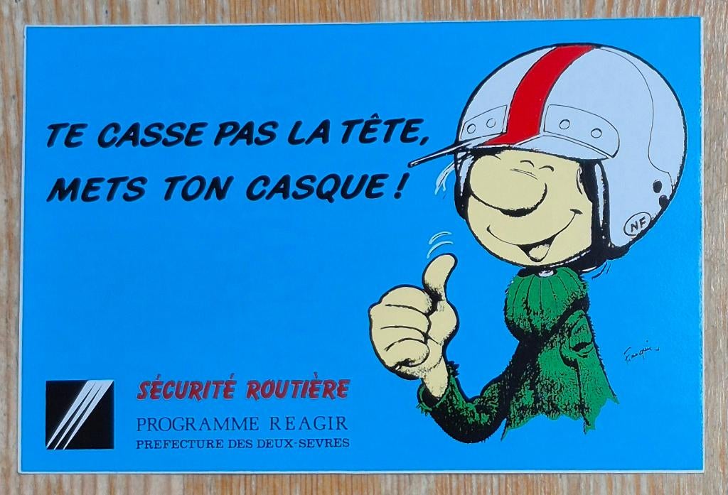 Guust Flater sticker Sécurité Routière Franquin Gaston, Ophalen of Verzenden, Guust of Robbedoes, Zo goed als nieuw, Plaatje, Poster of Sticker