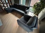 Hoekbank 3 zit, chaise Longue + 1 zit stof, antraciet, Huis en Inrichting, Ophalen, Gebruikt, Stof, Modern