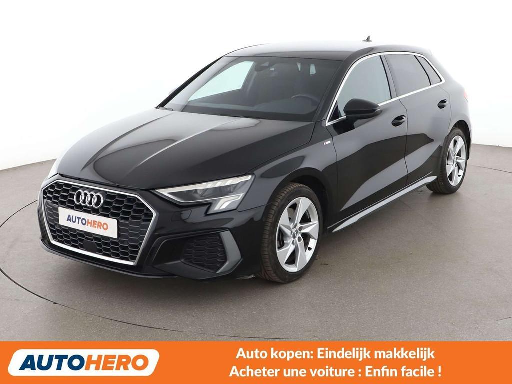 Audi A3 35 TFSI S line (bj 2020), Auto's, Audi, Stof, Zwart, 5 deurs, Adaptive Cruise Control