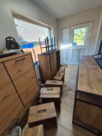 Eiken dressoir, vitrine en salon tafel, Huis en Inrichting, Complete inboedels, Ophalen