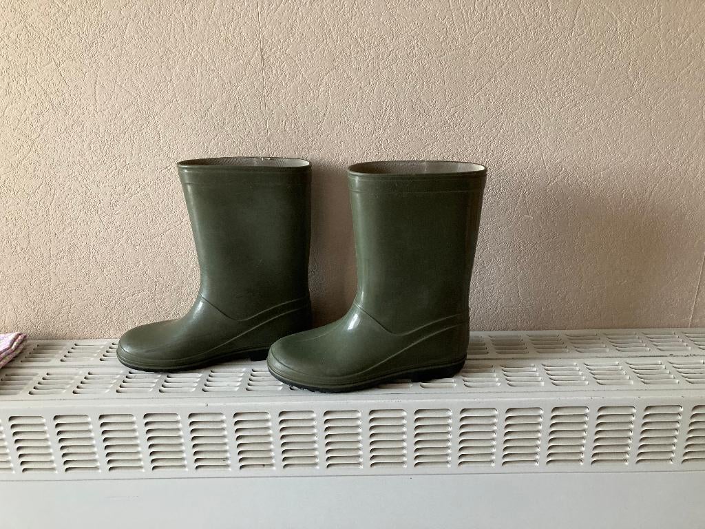 Kaki rubberen laarzen, maat 34, Ophalen of Verzenden, Jongen, Laarzen, Zo goed als nieuw