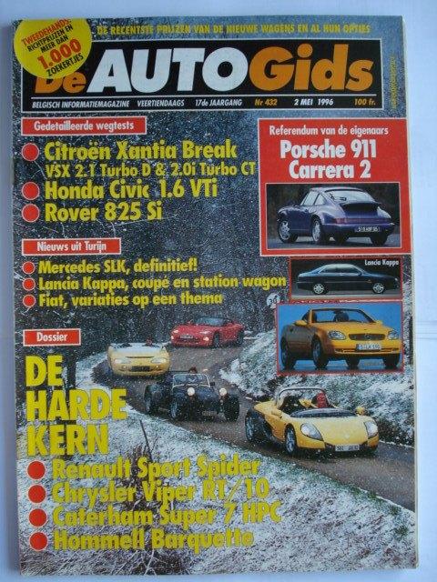 AutoGids 432 Porsche 911 964 Renault Sport Spider Caterham, Verzenden, Gelezen, Algemeen