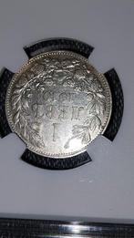 Zeldzaam Silver munten Bulgarije 1 Leva 1910. NGC XF DETAILS, Ophalen of Verzenden