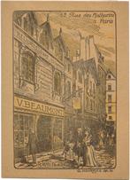 Georges Hourriez franse adreskaart in houtsnede "V Beaumont", Antiek en Kunst, Kunst | Etsen en Gravures, Ophalen