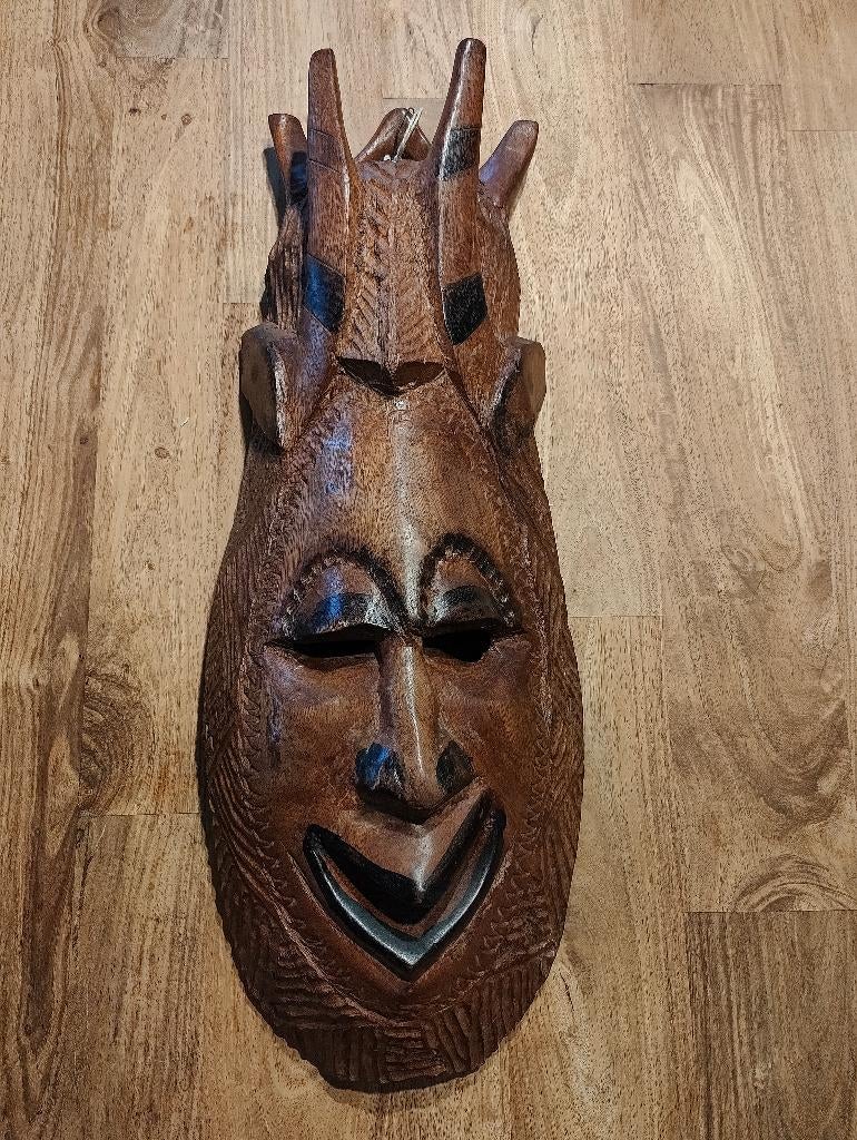 Mooi groot Afrikaans masker in hout, Enlèvement ou Envoi, Bois, Masque