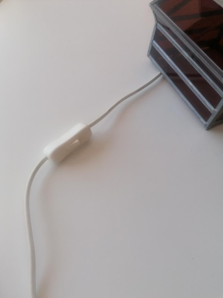 Vintage lamp loodglas oranje, Ophalen, Vintage, Zo goed als nieuw, Glas