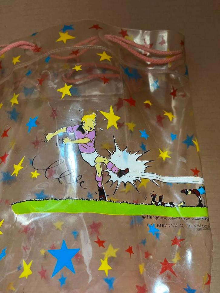 Vintage Kuifje voetbaltas, Verzamelen, Stripfiguren, Kuifje, Ophalen of Verzenden