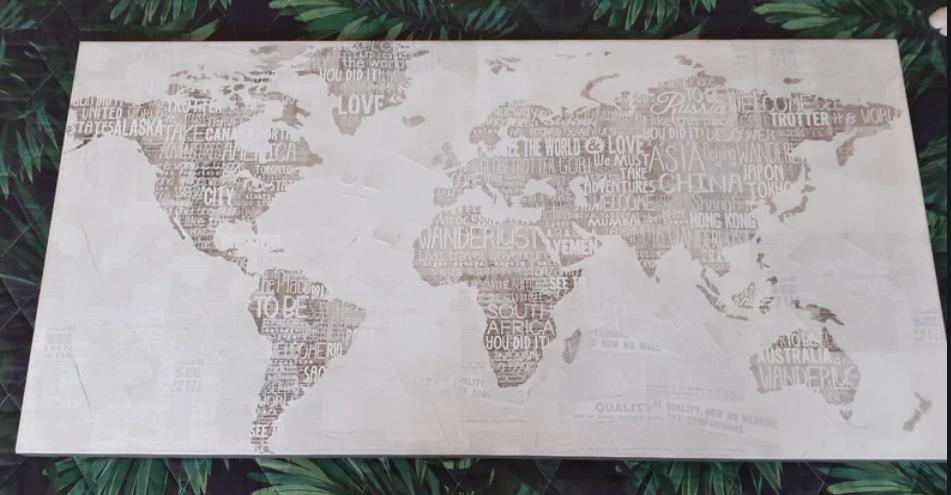 Toile carte du monde - maison du monde 98cm*50 cm, Maison & Meubles, Enlèvement, Comme neuf