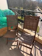 2 chaises d’extérieur pliables en bois exotique, Jardin & Terrasse, Enlèvement, Comme neuf, Bois
