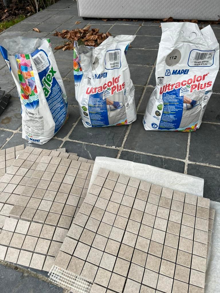 Mozaïektegels in 3 kleuren, Doe-het-zelf en Bouw, Ophalen, Keramiek, Overige typen, Zo goed als nieuw