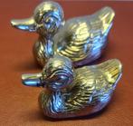 2 canards en métal argenté (10,5 cm & 8,5 cm), Antiquités & Art, Enlèvement ou Envoi