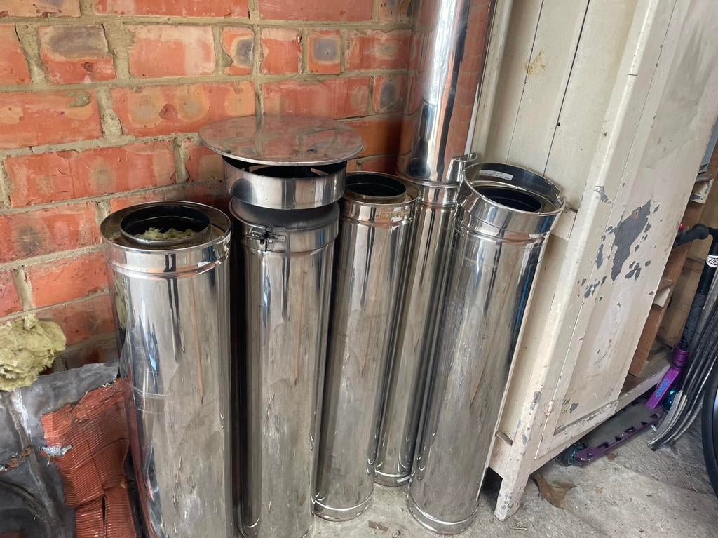 Dubbelwandig rookkanaal 150/200, Ophalen, Zo goed als nieuw