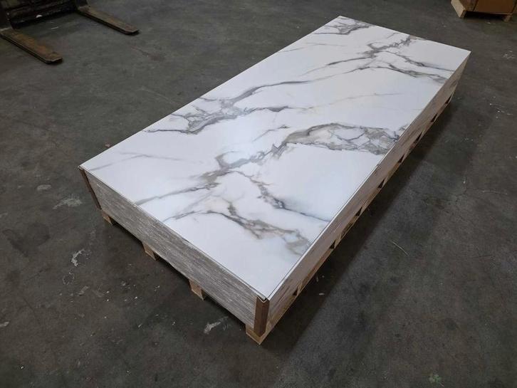 Panneau mural en marbre blanc en PVC mat, Doe-het-zelf en Bouw, Tegels, Nieuw, Wandtegels, Marmer, Ophalen