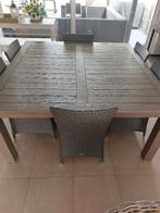 mooie tuintafel met bijhorende stoelen, Tuin en Terras, Tuintafels, Ophalen, Zo goed als nieuw, Vierkant, Teakhout