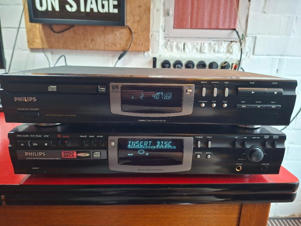 CD recorder CDR770 en CD 713 van Philips, TV, Hi-fi & Vidéo, Lecteurs CD, Enlèvement, Philips