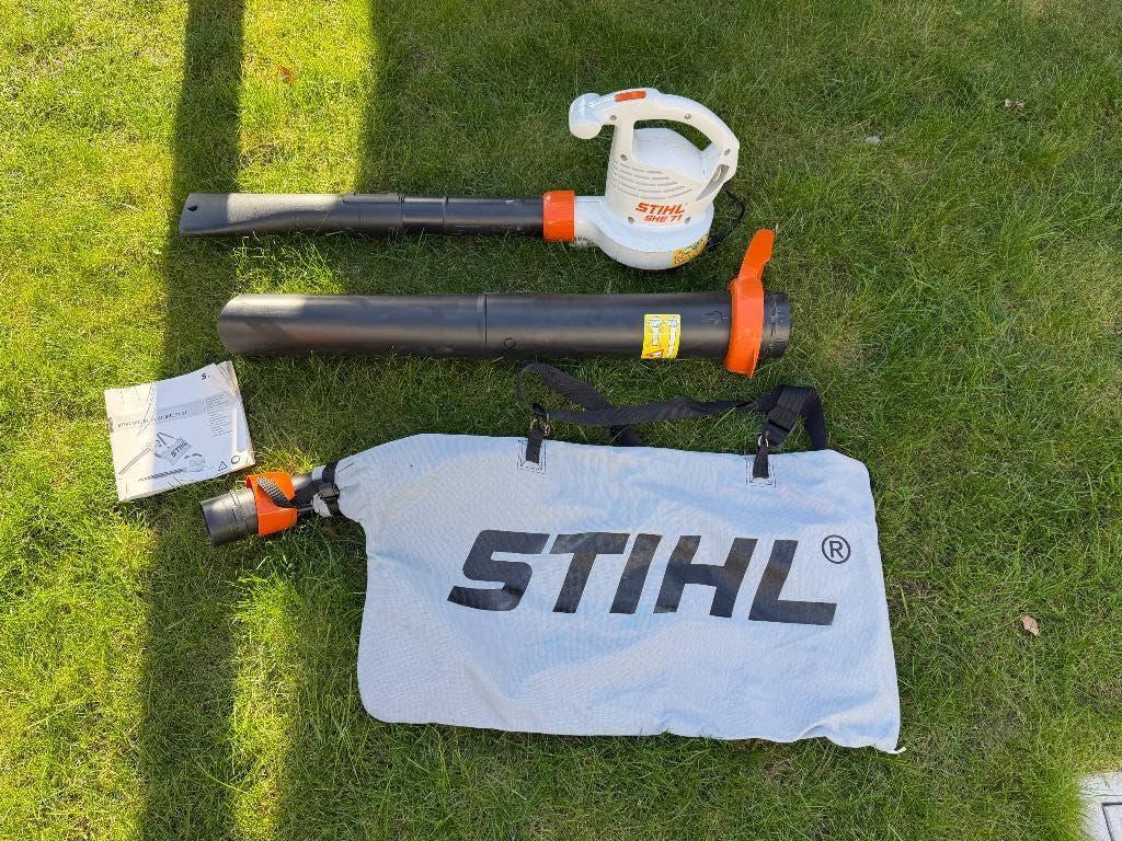 Stihl SHE 71 bladblazer/zuiger, Tuin en Terras, Bladblazers, Ophalen, Stihl, Met opvangzak, Handgedragen