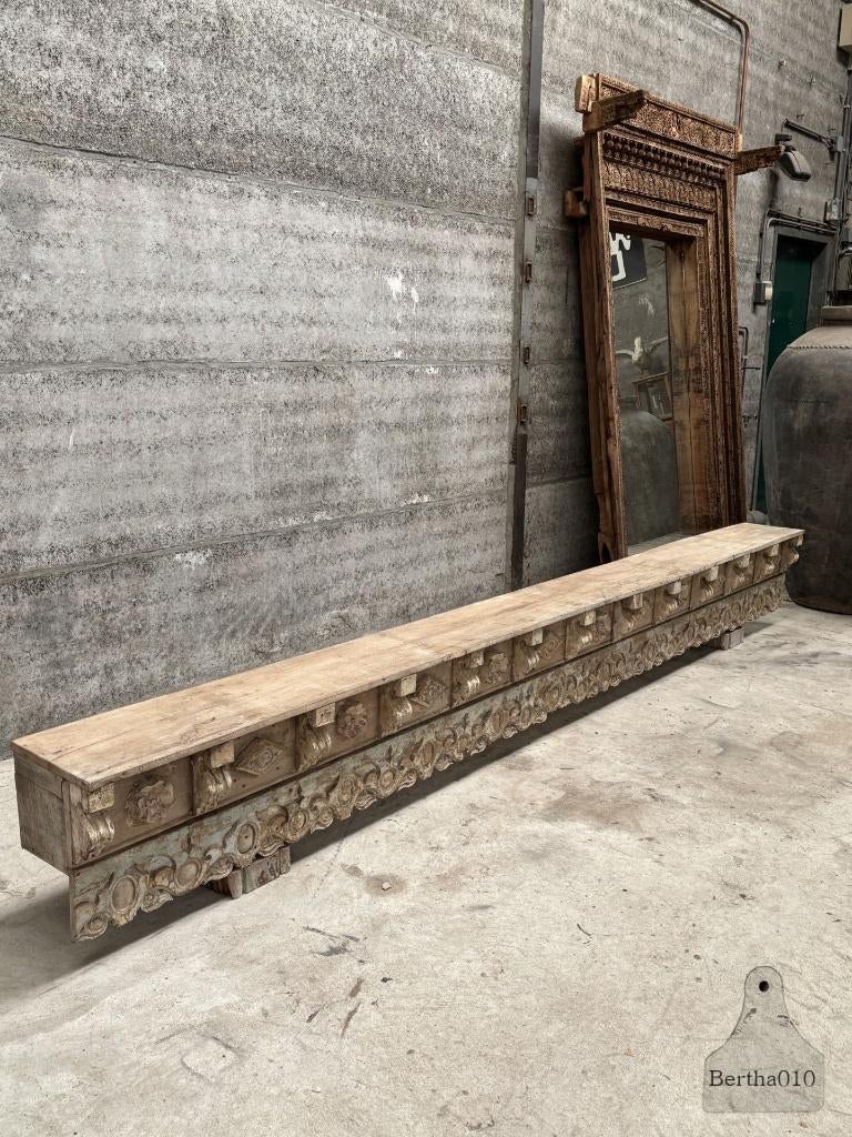 Oosterse XXL zware houten houtsnijwerk dressoir 370 cm, Ophalen, Overige maten, Minder dan 75 cm, 300 cm of meer