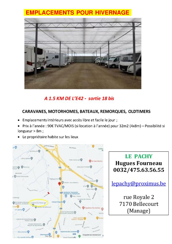 LOCATION EMPLACEMENTS, Immo, Garages & Places de parking, Province de Hainaut