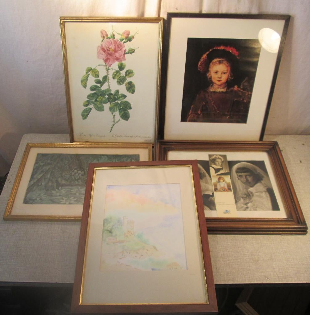 5 magnifiques cadres photo rétro en bois - 38 x 29, Enlèvement ou Envoi, Comme neuf