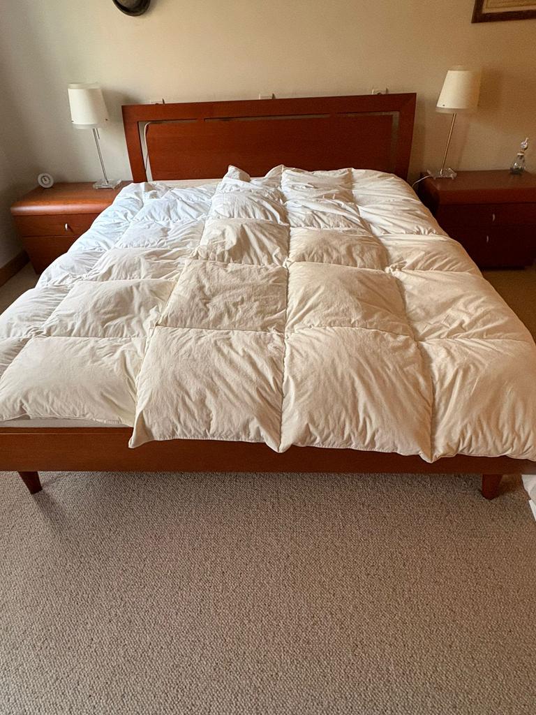 Houten bed, Ophalen, Gebruikt, Tweepersoons, Hout