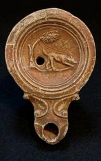 Lampe à huile romaine. 1er s. Signée, Antiquités & Art, Enlèvement ou Envoi