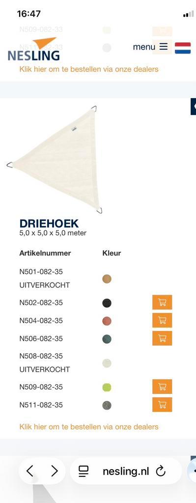 Nesling schaduwdoek, Tuin en Terras, Schaduwdoeken, Zo goed als nieuw, Ophalen of Verzenden