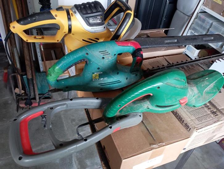 Lot de 4 outils électrique / tailles haies a verifier, Jardin & Terrasse, Taille-haies, Utilisé, Électrique, Enlèvement