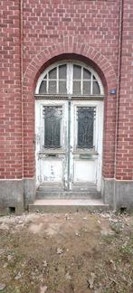 Porte d’entrée double ancienne avec arc et vitrage, Bricolage & Construction, Enlèvement, Utilisé, Verre