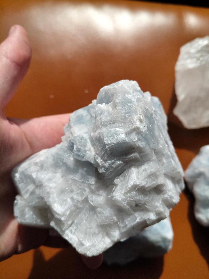 Lot de calcite bleue et quartz brut, Collections, Minéraux & Fossiles, Minéral, Enlèvement ou Envoi