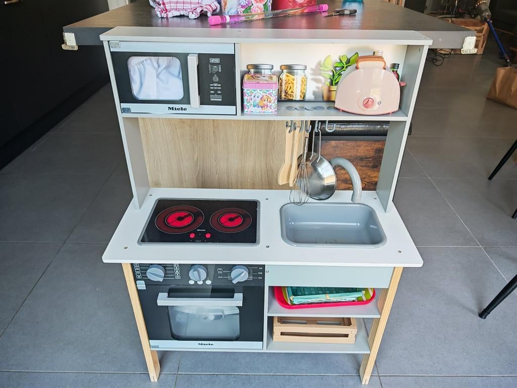 Cuisine enfant miele + accesoire, Enlèvement, Comme neuf, Bois, Jouer à la cuisine