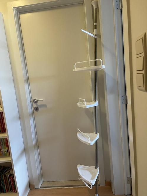 SONGMICS Telescopische Doucherek, Huis en Inrichting, Badkamer | Badtextiel en Accessoires, Zo goed als nieuw, Handdoekenrek, Wit