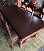 Eiken tafel + 6 stoelen, Ophalen, Gebruikt, Eikenhout, 50 tot 100 cm