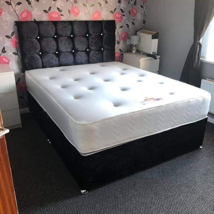 Luxe fluwelen bed – elegant design met premium comfort, Huis en Inrichting, Slaapkamer | Beddengoed, Nieuw, Zwart, Verzenden