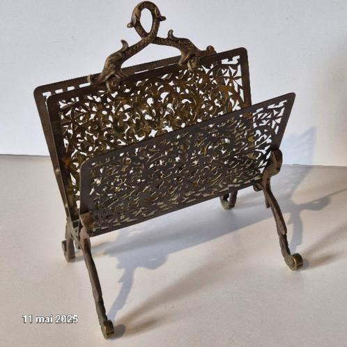 Oude brievenhouder, antieke koperen papieren van, Antiek en Kunst, Antiek | Woonaccessoires, Verzenden