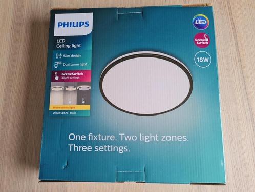 Philips plafondlamp Ozziet 30cm zwart 1x 18W, Maison & Meubles, Lampes | Plafonniers, Neuf, Synthétique, Enlèvement