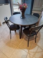 Keukentafel + stoelen te koop, Ophalen, 100 tot 150 cm, Zwart, Zo goed als nieuw