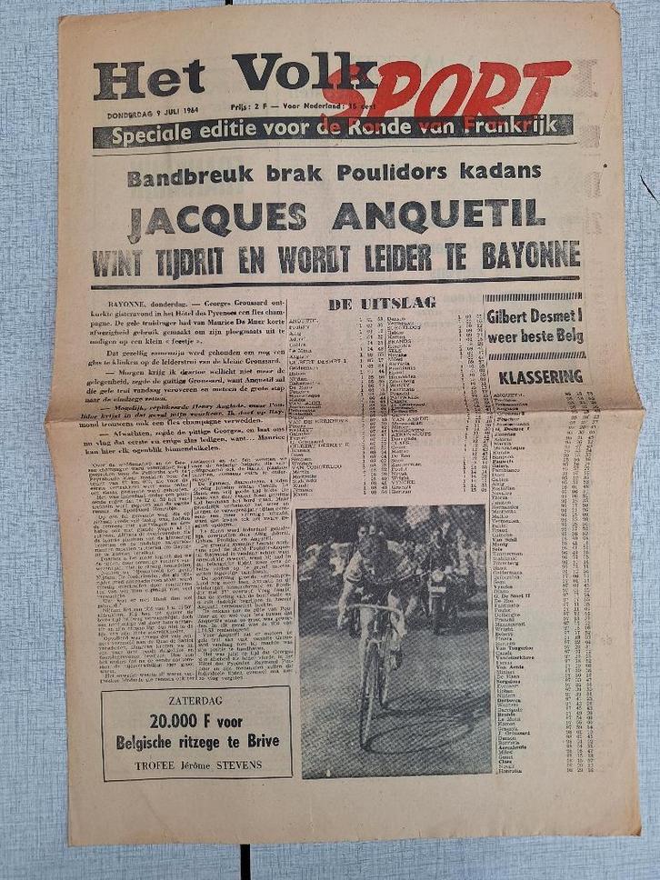 Sleen Buth Tour - Het Volk Sport 9/7/1964, Verzamelen, Stripfiguren, Gebruikt, Overige typen, Overige figuren, Ophalen of Verzenden