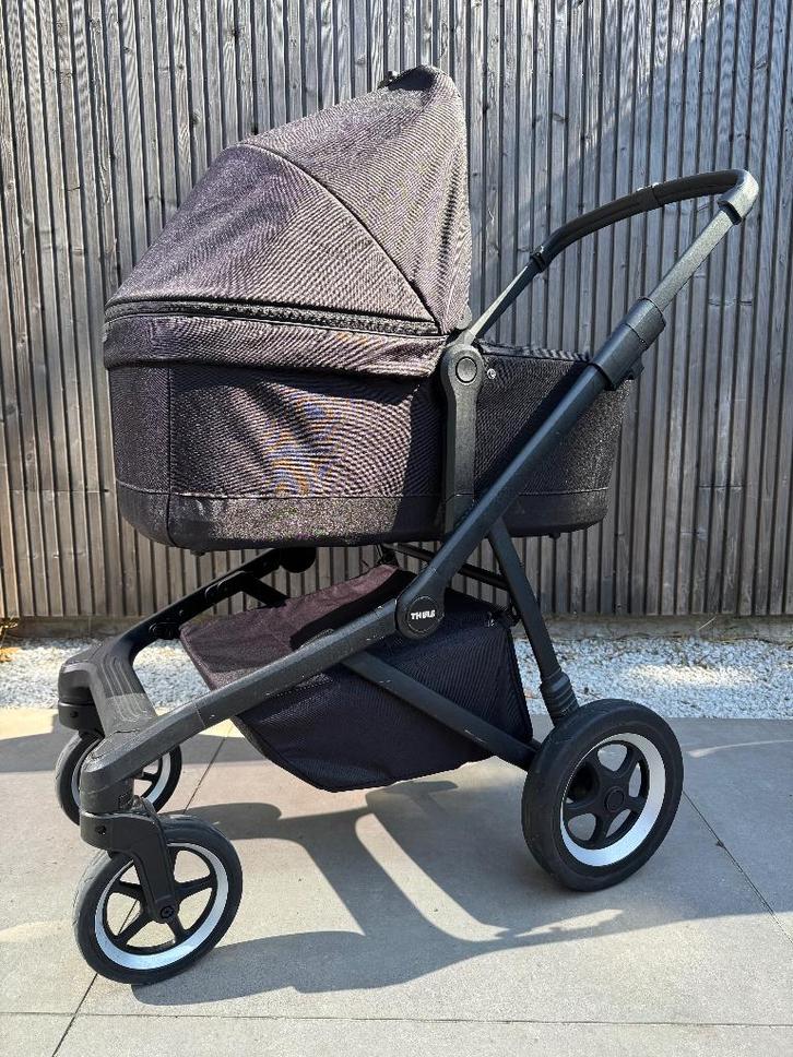 Thule buggy/kinderwagen: reiswieg + kinderzit + accessoires, Kinderen en Baby's, Buggy's, Gebruikt, Overige merken, Duomodel, Regenhoes