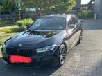 BMW 530E, Auto's, Automaat, Zwart, Blauw, Leder