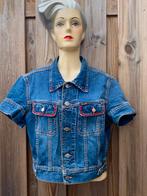 DIESEL kort Spijkerjasje met rode strassen. Maat M, Maat 38/40 (M), Blauw, Ophalen of Verzenden, Zo goed als nieuw