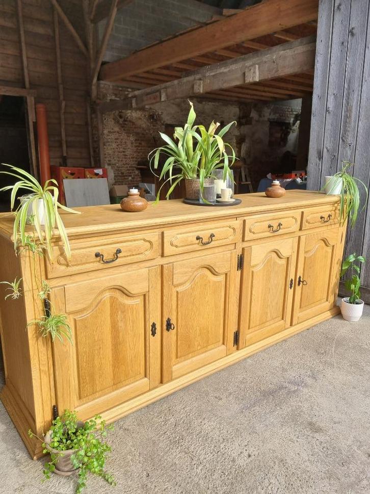 Eiken dressoir in landelijke stijl – zeer goede staat, Huis en Inrichting, Kasten | Dressoirs, Zo goed als nieuw, 200 cm of meer