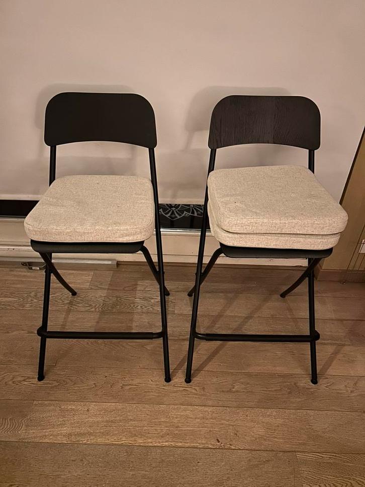 FRANKLIN Barkruk, opklapbaar, bladhoogte zwart/zwart, 63 cm, Huis en Inrichting, Barkrukken, Zo goed als nieuw, 90 cm of meer