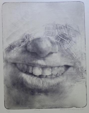 OLDRICH KULHANEK / SMILE / KLEURLITHO / 70x50cm / SIG / 1987 beschikbaar voor biedingen