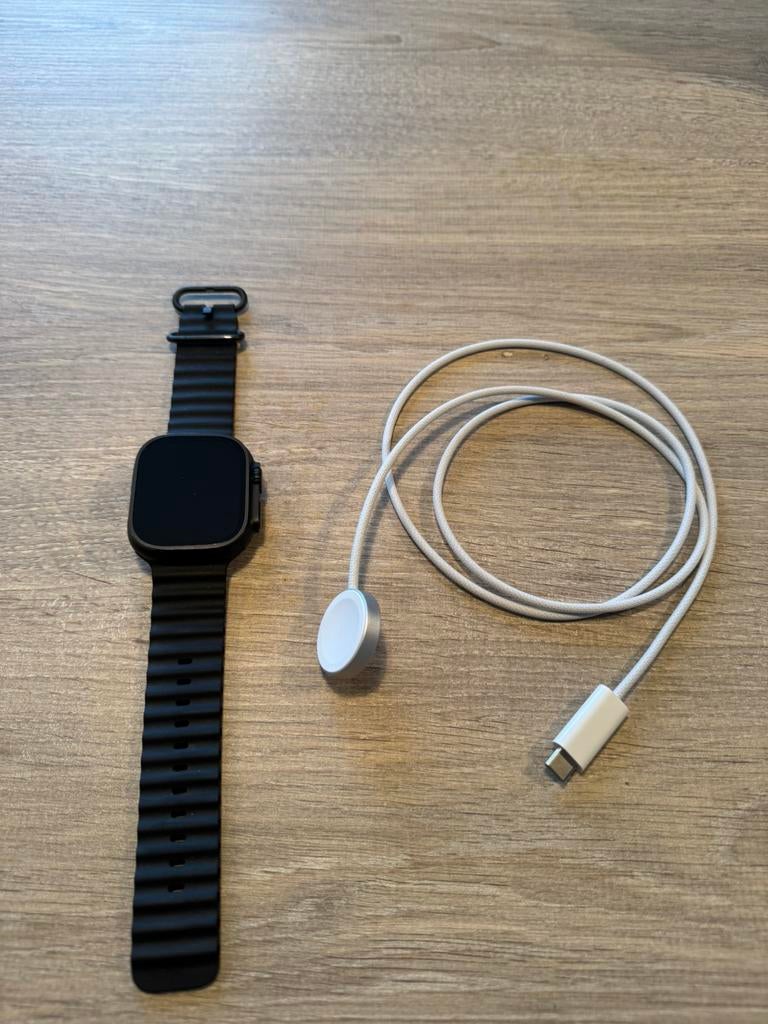 Apple Watch Ultra 2 4G 49mm Zwart Ocean Band Zwart, Ophalen, Zo goed als nieuw