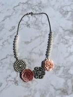 Ketting Roze Bloemen, Handtassen en Accessoires, Kettingen, Ophalen of Verzenden, Zo goed als nieuw, Roze
