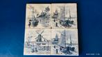 4 Delftse tegels van de Glaive 19e 20e, Ophalen of Verzenden