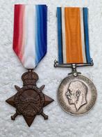 Medaille, Groot-Brittannië SET 1914-15 Star + War medal, WO1, Verzamelen, Ophalen of Verzenden, Landmacht, Lintje, Medaille of Wings